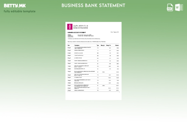модерен стил Палестинска банка на палестинската компанија што проверува извод на
